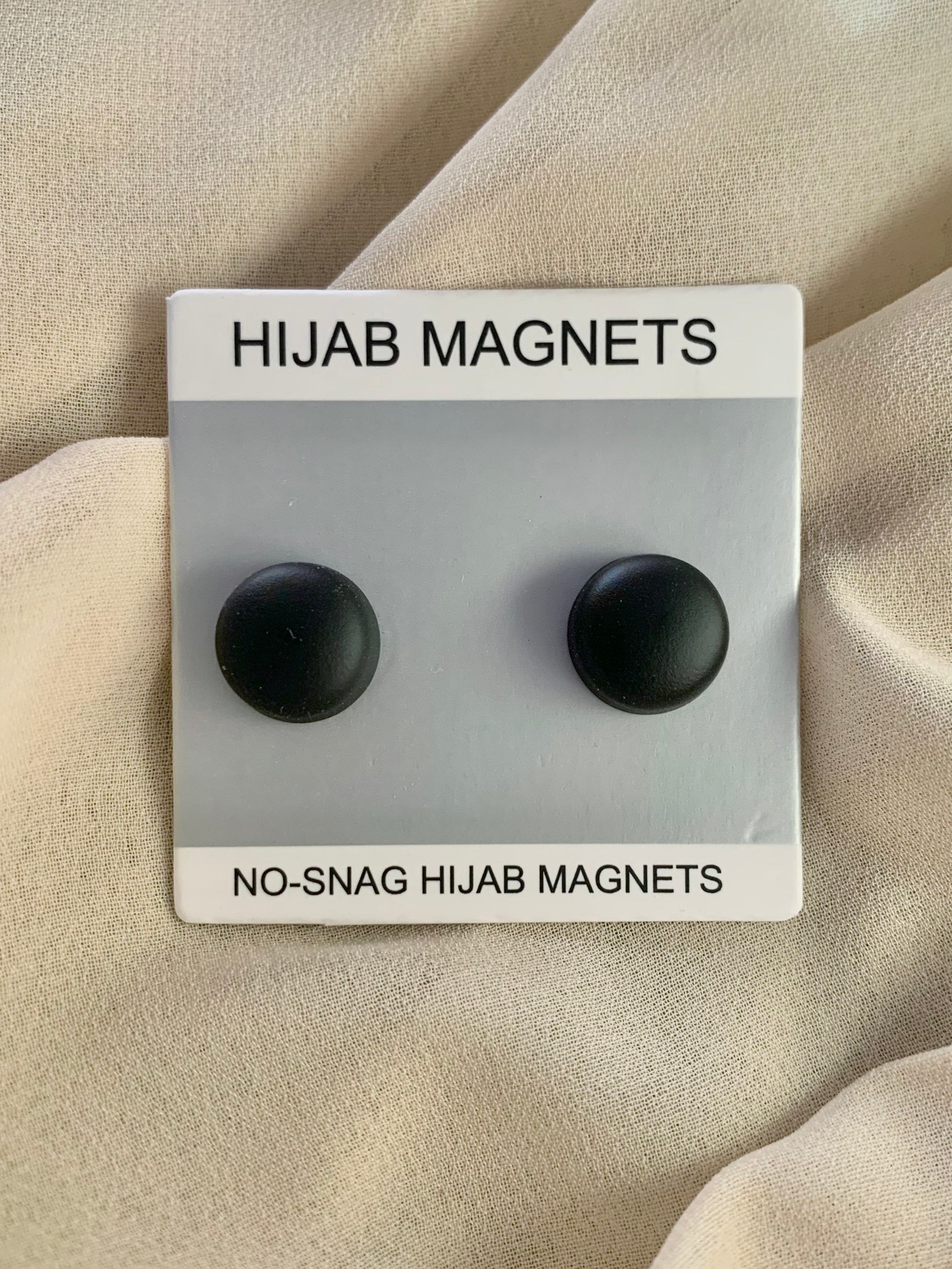 Matte Round Hijab Magnets - Pack of 2 - Black
